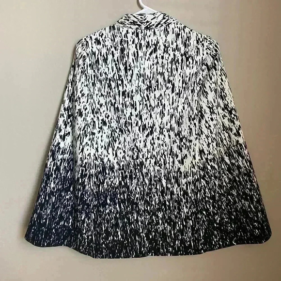 Mural Gray White Abstract Print Cape Blazer XS - Picture 5 of 13